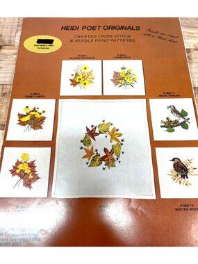 Heidi Poet Charted Cross Stitch & Needlepoint Patterns Floral & Bird Designs